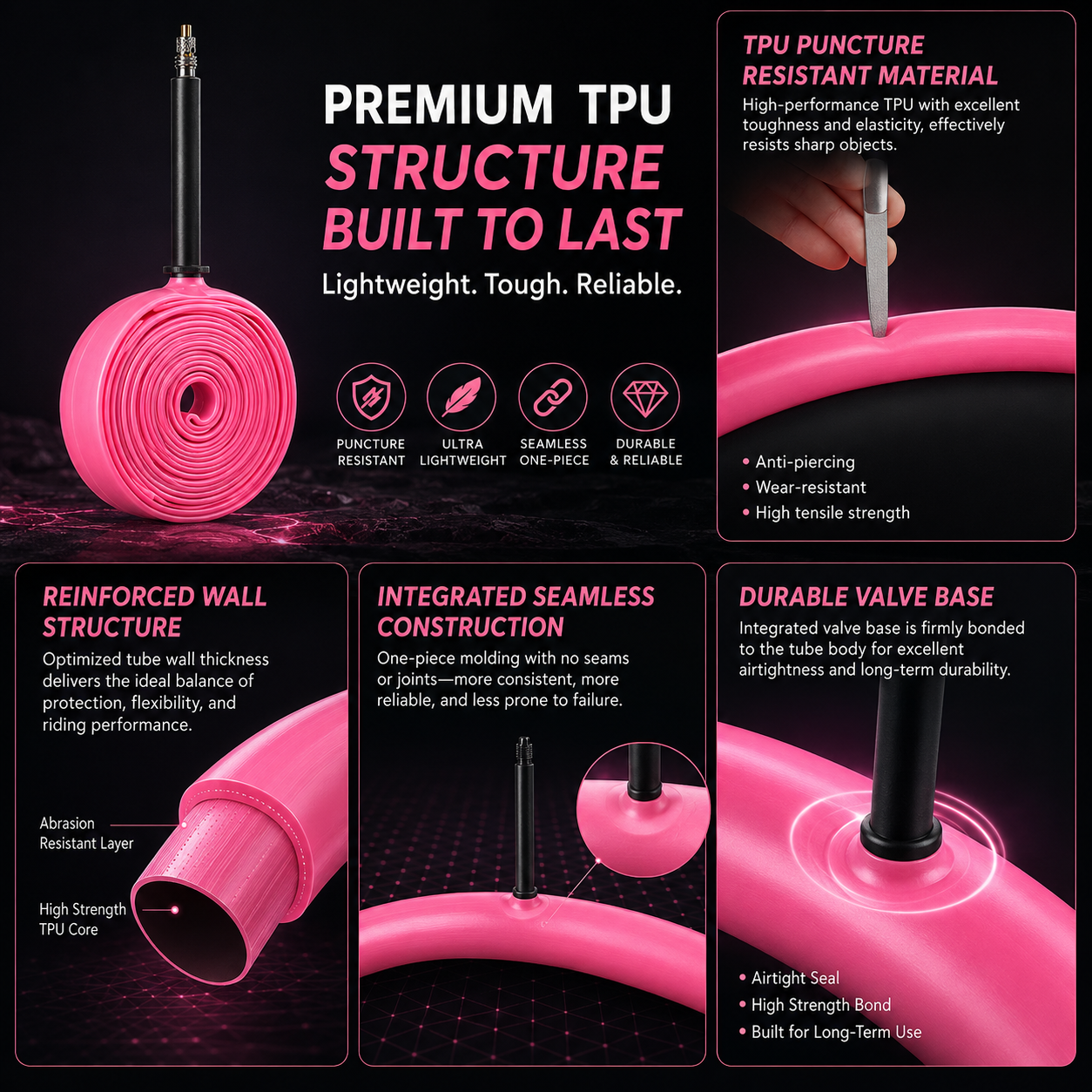 PINMOAP 1/2/5PCS Pink Road Bik – Inner Tube 700C Bewertung und Preis